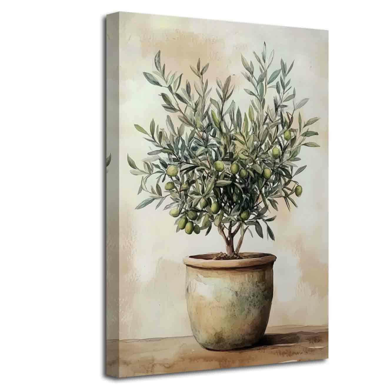 LZIMU Olive Kitchen Canvas Wall Art Vintage Green Olives Branch Pictures Prints Rustic Farmhouse Paintings Neutral Botanical Fruit Poster Still Life Dining Room Decor (Gray, (50L x 40W cm))