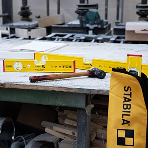 STABILA Pro Set 80 AS 4-Piece Spirit Level Set: 120 cm / 60 cm / 30 cm / Bag, Reinforced Aluminium Profile, Integrated Non-Slip Stopper, Made in Germany