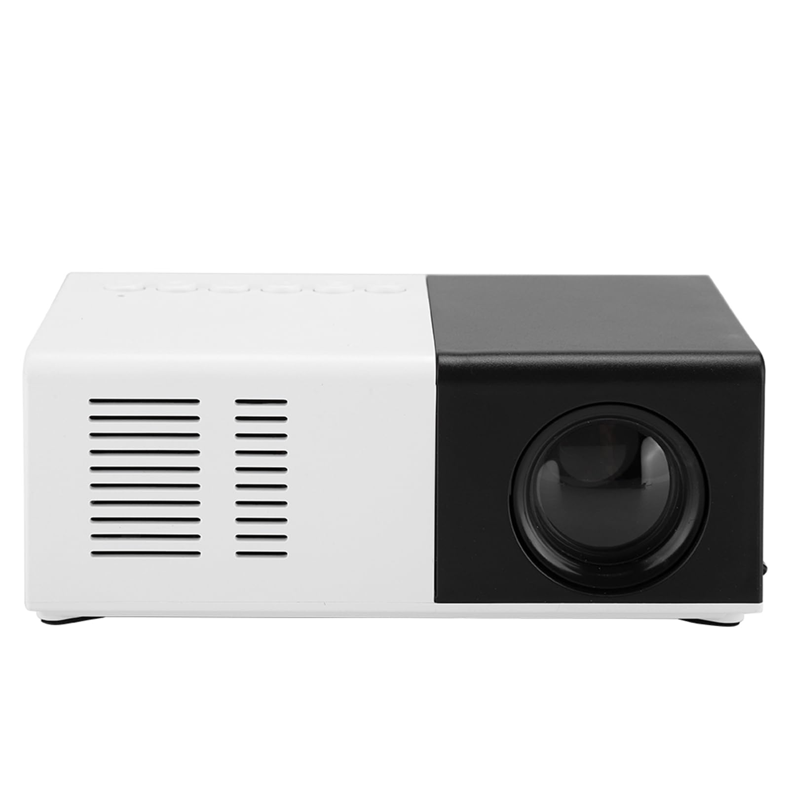 ASHATA Proyector LED portátil, Proyector LED de Cine en casa, Mini proyector LED USB HDMI 1080P Proyector de Pantalla LCD de 2.0 Pulgadas con Orificios de enfriamiento 110-240V(En y Negro)