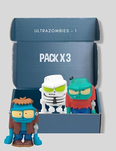 Ultrazombies Pack de 3 "Caja 1"| Muñecos Zombies serie de YouTube | Figuras Coleccionables de Zombies| 2 Brillan en la Oscuridad y 2 Metalizados | Para Niños y coleccionistas|Halloween Ultrazombies Pack de 3 "Caja 1"| Muñecos Zombies serie de YouTube | Figuras Coleccionables de Zombies| 2 Brillan en la Oscuridad y 2 Metalizados | Para Niños y coleccionistas|Halloween