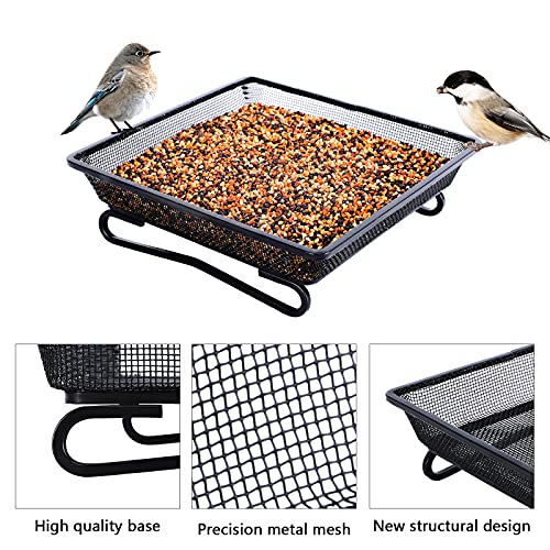 FEED GARDEN 2 Pack Platform Ground Bird Feeder Tray, Metal Mesh Seed Tray for Feeding Birds, Garden Decoration for Wild Birds and Squirrels, Size 7 x 7 x 2.2 Inches - Image 6