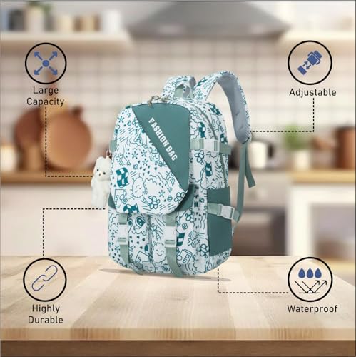 Image of Tinytot 30 Litre Japanese Korean Style School Bag Water-Resistant Laptop & Travel Backpack - Unisex Large 18 Inches Multipurpose Student Backpack for Boys & Girls, Men & Women