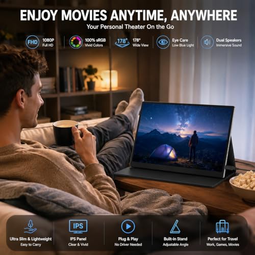 Image of Portable Monitor | 13.3-inch, 60Hz, 100% sRGB, FHD 4K, Compatible with PS4, PS3, Xbox One, Switch, Laptops, and Other Devicesortable monitor
