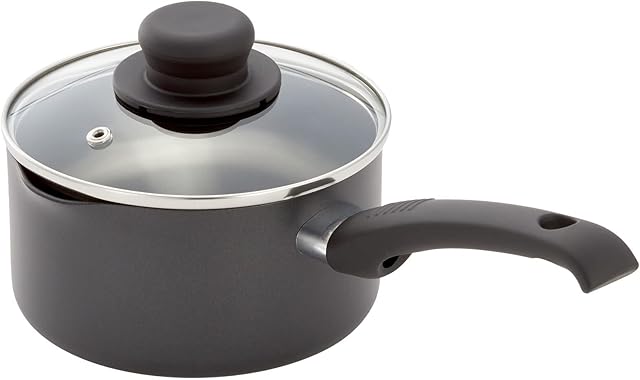 Judge Just Cook JJC16 Teflon Non-Stick 16cm 1.2L Saucepan with Glass Lid, Induction Ready - 5 Year Guarantee