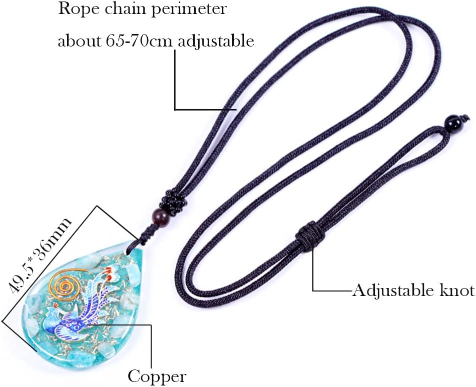 Amazonite Pendant Glow In The Dark Necklace Making Dreams a Reality - Bird of Paradise Orgone Pendant Orgone Energy Generator Necklace - Image 5