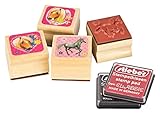 holzspielzeug pferdewagen Maße Stempel ca. 35x35 mm stieber Stempelset 6-teilig Pferde