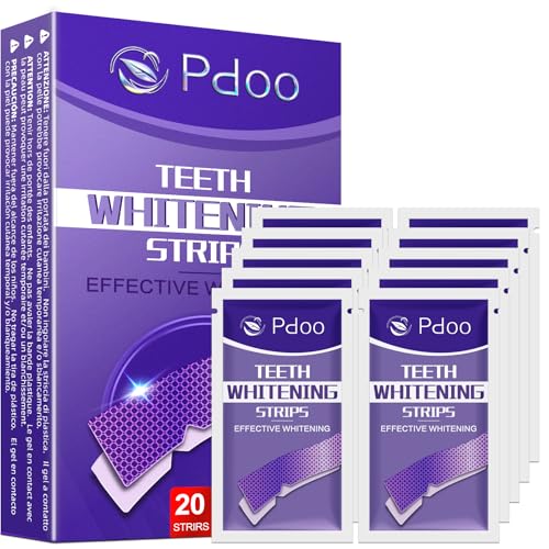 Purple Teeth Whitening Strips 10 Treatments - Enamel-Safe & No-Sensitivity & No-Slip Whitening Strips - Fast Teeth Whitening Result in 7 Days - Whitening Kit for Coffee Wine Stains Removal