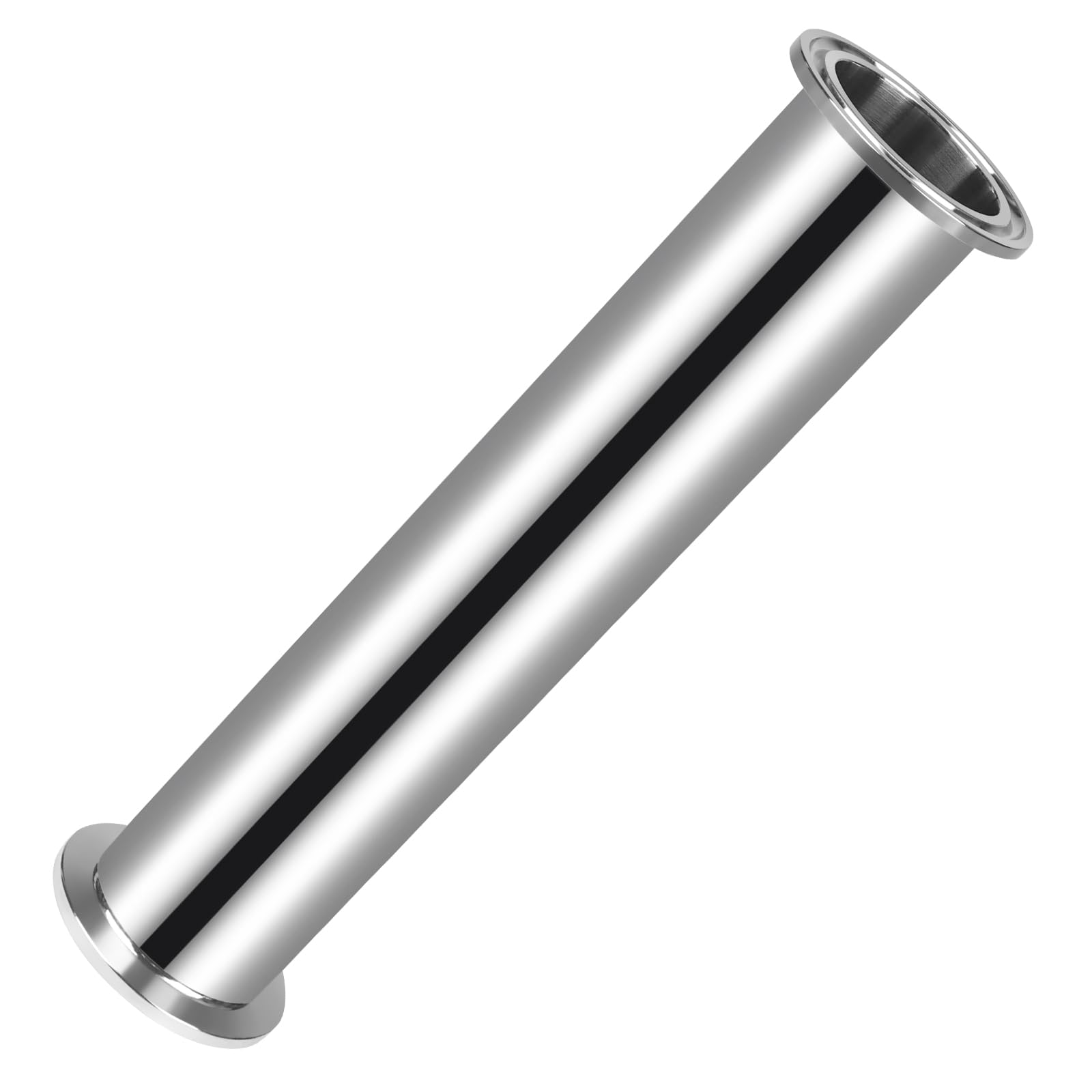 JMCOLMT Tri Clamp Tube 1.5 Inch Tube OD Sanitary Spool Tube Length 8 Inch Clamp End OD 50.5mm 304 Stainless Steel Seamless Round Tubing