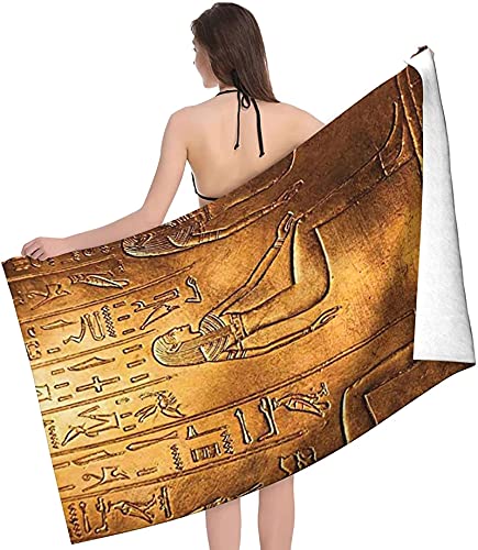 Epushow Ancient Egyptian Image Beach Towel, Oversized Microfiber Bath Towel, Large Beach Towel, Quick Drying, Travel Accessories Gifts, Women's Lovely Beach Towel, Men's Cool Beach Towel #TOP2