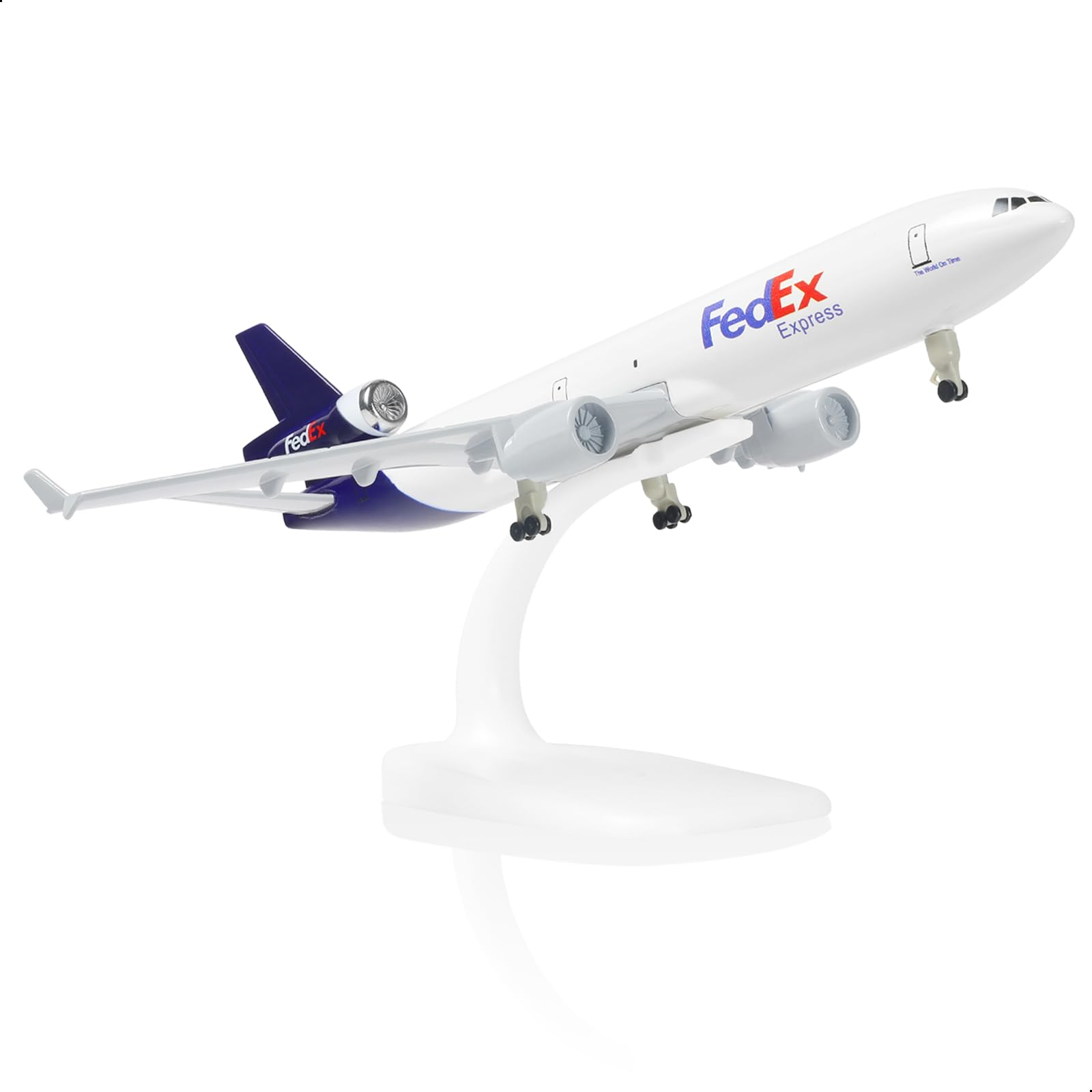 1/300 MD-11 - Modellino di aereo in metallo pressofuso per FedEx con supporto (21,1 cm L), modello di aereo cargo per adulti, giocattoli di aerei, regali o collezioni di aviazione