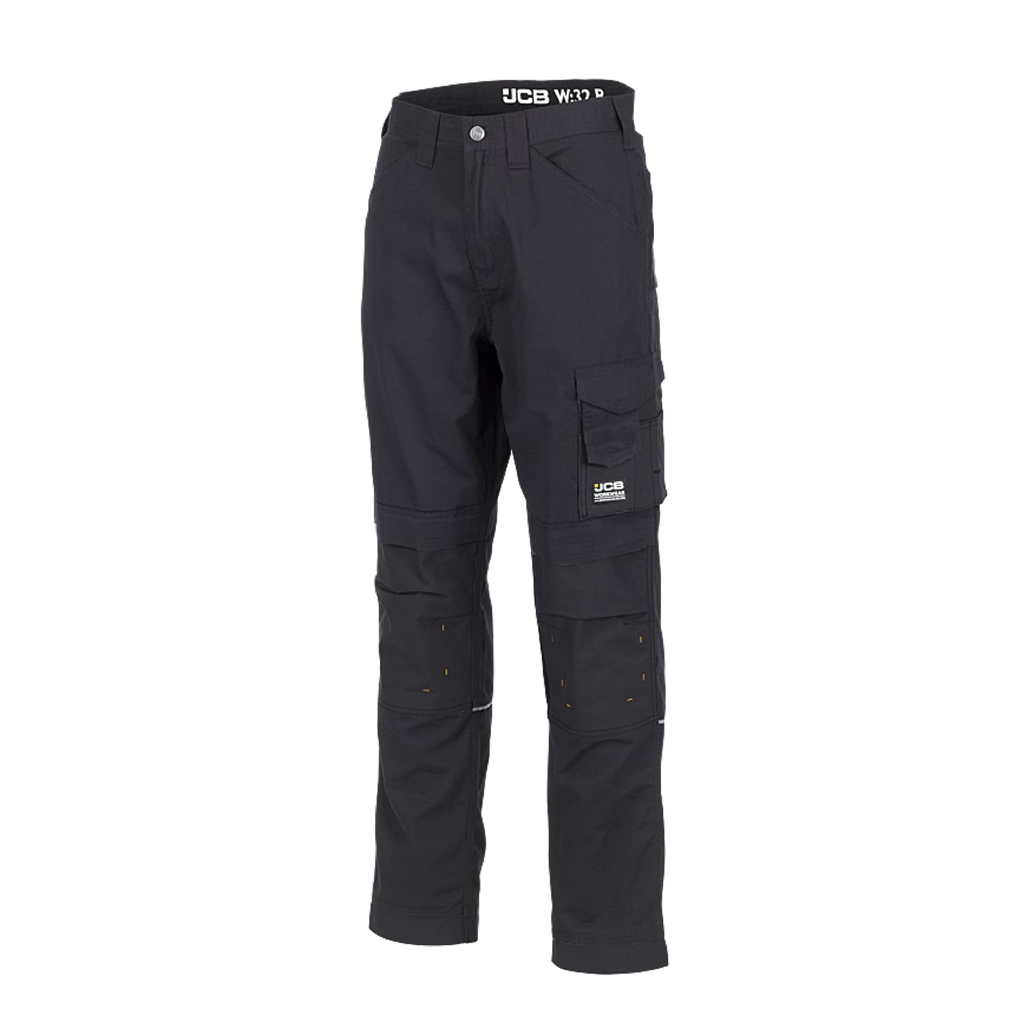Jcb Men's Black - Trade Trousers For - Workwear - Utility Pants - Reinforced Stitching - Cargo Trousers - Secure Pockets - Regular Leg - 28W