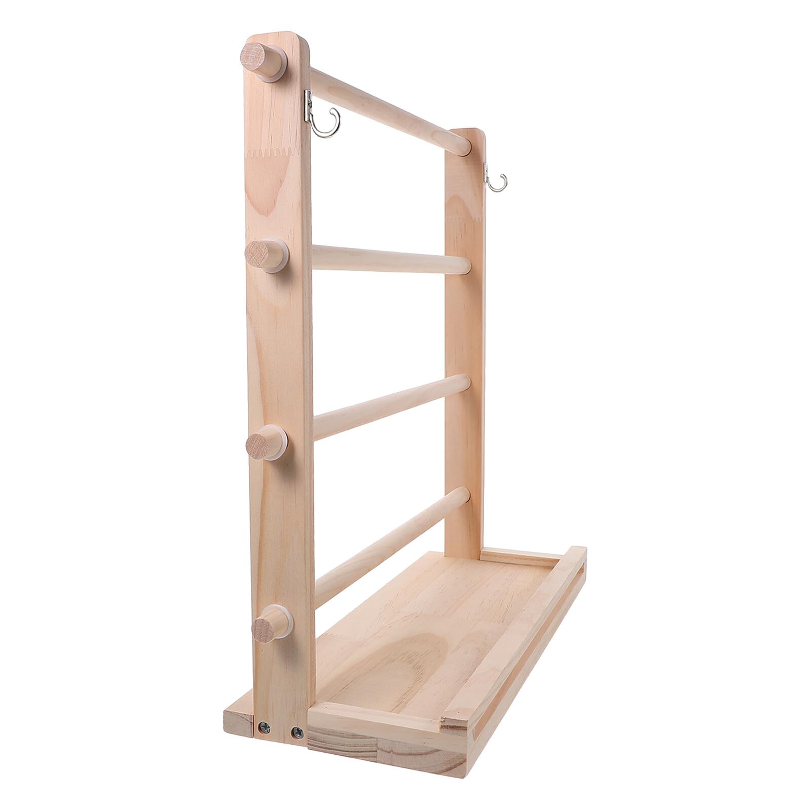 GARVALON Portacarretes de Madera Organizador de Cintas para Manualidades Ranuras para Hilo de Bordado y Estante para Proyectos Creativos