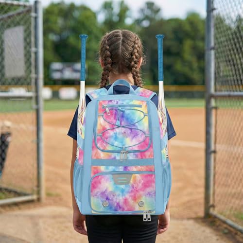 Image of Youth Baseball Bag - Softball Bag for Girls & Boys with Shoes Compartment, Bat Backpack for Baseball, T-Ball & Softball Equipment