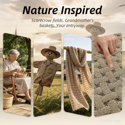 Image of BEQHAUSE Dirt Trapper Door Mat Non-Slip Entryway Rugs, 32 inch x 48 inch, Beige