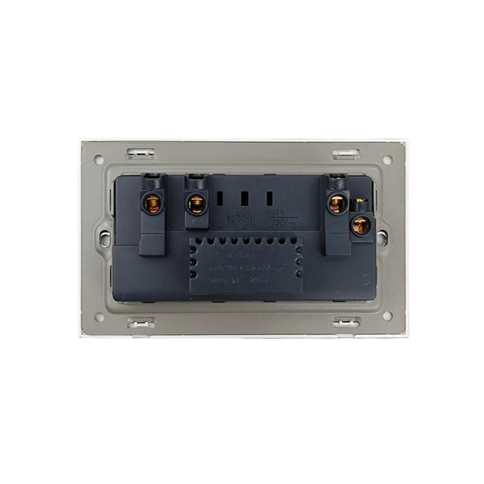 Prise de courant à Double commutation, Standard britannique, avec 2 Ports de chargement USB, verre trempé noir, taille 146x86mm(86 White UK 2USB)