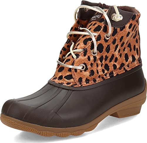 Sperry Womens Syren Gulf Leopard Duck Casual Boots Ankle Low Heel 1-2' - Brown - Size 8.5 M