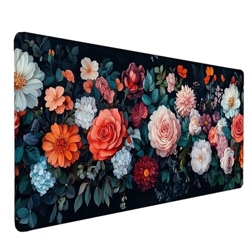 Tapis souris usine floral 150x80cm et sous-main étanche pour PC