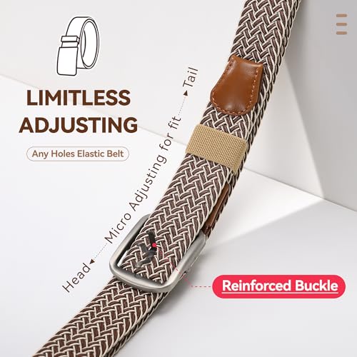 Image of Mile High Life | Braided Stretch Elastic Belts | Pin Oval Solid Black Belt Buckle | PU Loop End Tip Men /Women /Junior Belt