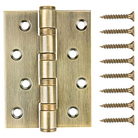 WELLOCKS Door Hinge 4x3 Inches 3 Pack Stainless Steel 304, 3mm Thick Ball Bearing Door Hinges Quiet and Smooth Antique Brass Perfect for Heavy Door (D041) Cover