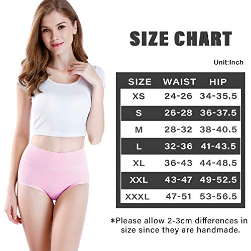 Image of wirarpa Women's Cotton Underwear High Waist Full Coverage Brief Panty Multipack
