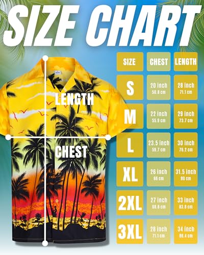 Mens Hawaiian Shirt Loose Fit Cruise Shirts for Men - Mens Hawaiian Shirts Short Sleeve and Button Down Hawaiian Shirt for Men with Pocket S-3XL - Mens Beach Shirts Floral Tropical Shirts for Men - Image 7