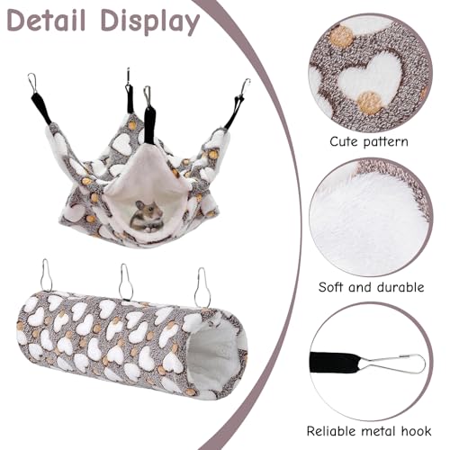 MDPUTY 3 Stück Ratten Hängematte, Meerschweinchen Hängematte Set Doppelschicht Hängende Kleintierbetten Kleintier Hängetunnel Haustiere Käfig Zubehör für Hamster Zuckergleiter