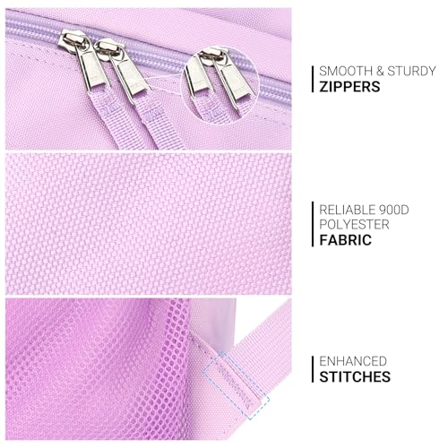 Image of ZORFIN 26L Backpack for College, and Travel: Water Resistant Bookbag - Light Purple