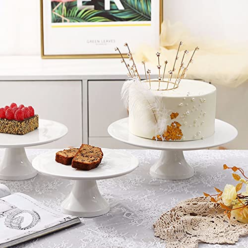 9-Inch Porcelain Cake Stand, Round Dessert Stand, Cake Stand For Dessert Table, White Round Ceramic Dessert Display Stands Cupcake Holder, Cupcake Stand For Wedding, Birthday Party, Baby Shower #TOP1
