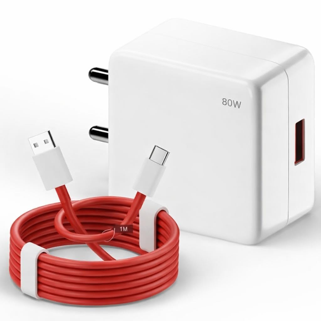80w SuperVOOC Fast Charger with Type-C Cable | OnePlus Charger 100W Original Fast Charging Adapter Compatible with OnePlus,Realme,Xiaomi,Poco,iQOO | Supports Warp Dash VOOC QC 3.0-image-45