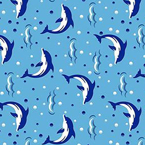 Preisvergleich Produktbild Aqua Flex Weichschaummatte Badvorleger Bodenbelag Weichschaumbelag Antirutschmatte Badezimmermatte Sicherheit Meterware Blau Himmelblau Weiß Delphin Breite 65 cm 6005-1 (65 x 260 cm)