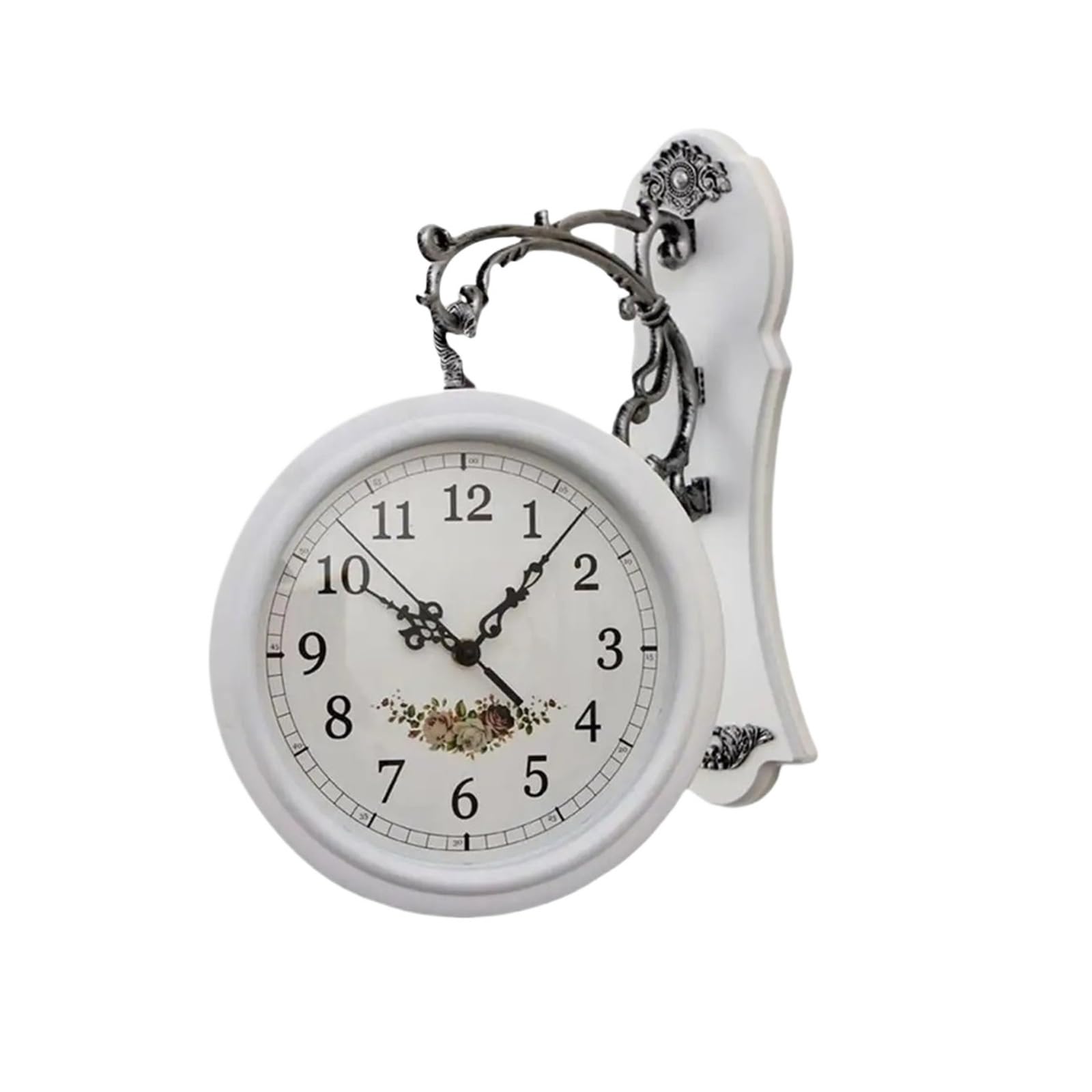 Horloge murale double face rétro pour un salon chaleureux aux chiffres romains