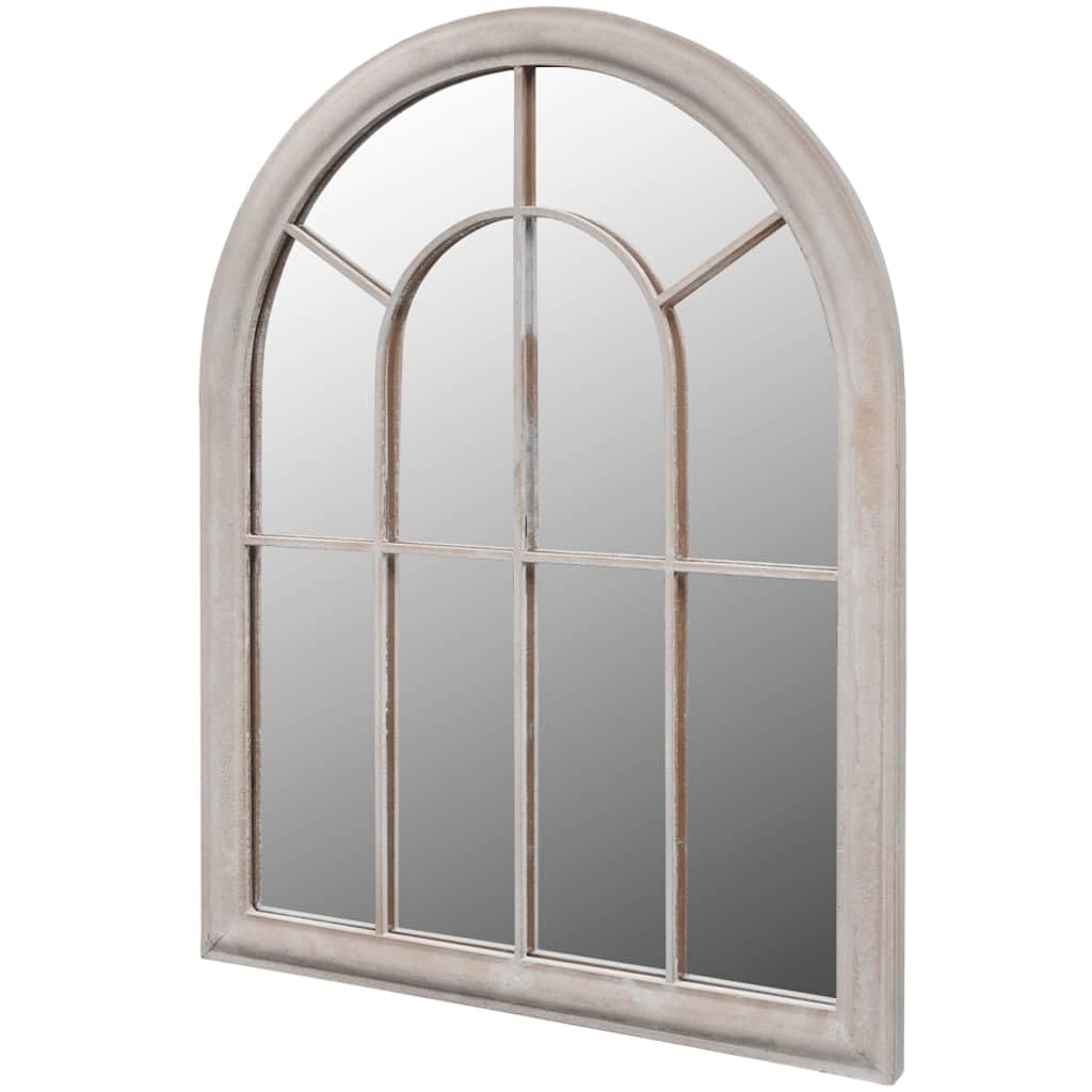 Espejo de jardín arco blanco envejecido 69 × 89 cm para decoración de pared interior y exterior espejo de pared con efecto óxido