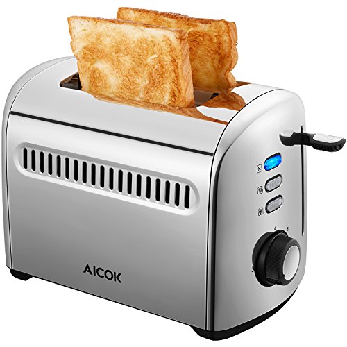 2 Slice Toaster, 1.6-inch Slots Stainless Steel Toaster with 7 Bread Browning Settings