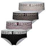 FREEGUN 4 Stück Boxershorts Mikrofaser Damen, Miss Savage 81, X-Large