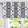 Driftaway alexander pattern match blackout valances for windows 250gsm geometric moroccan mid century rod pocket 52 inch by 18 inch plus 2 inch header navy and gray 1 pack  urban country home decor