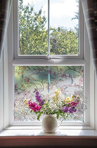 D-C-Fix Removable Static Cling Privacy And Decorative Glass Window Decal Film For Home Office And Bath, Kyoto Floral, 26,5" X 59" Roll #TOP5