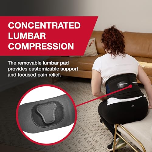 Image of MUELLER Sports Medicine Lumbar Back Brace with Removable Pad, Ideal for Upper and Lower Back Pain, Relief & Support for Men and Women, Strains, Sciatica, Scoliosis