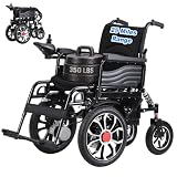 16' Big Front Wheel Electric Wheelchair, 25 Miles Long Travel Range Power Wheelchairs, Foldable All Terrain Motorized Wheelchair for Adults 350lbs, Dual Brakes, Backpack