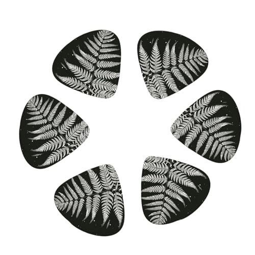 Paquete de 12 púas de guitarra con caja de almacenamiento, silueta natural de plantas con hojas de...