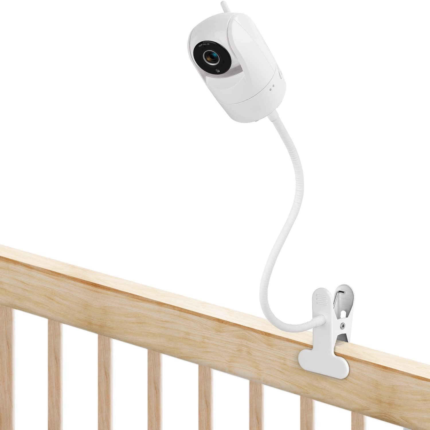 Flexible Clip Mount for VTech VM901/ VM928/ VM923/ VN924, Gooseneck Baby Camera Holder for Crib Without Tools or Wall Damage - White