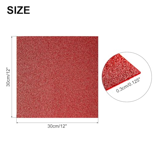 Image of MECCANIXITY 1Pcs Red Glitter Acrylic Sheets 1 /8 inch Thickness 12 inch x 12 inch Glossy PMMA Fluorescent Plastic Sheets Extruded Translucent Blanks for DIY Art Crafting Laser Cutting & Engraving