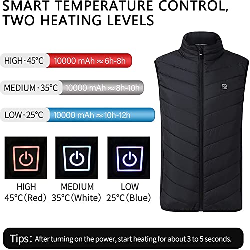 Ropa de calefacción ajustable MFXI con chaleco térmico USB unisex 3