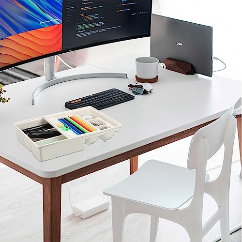 Organiseur de tiroir de bureau PATIKIL polyvalent pour cuisine et maquillage blanc