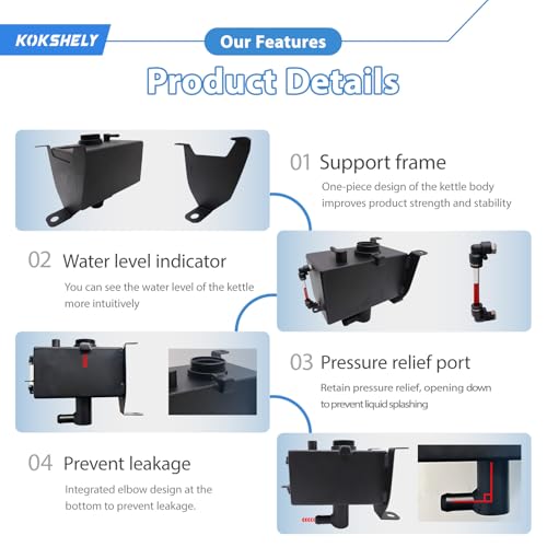Image of Aluminum Coolant Reservoir Tank with Bracket & Sight Glass For Jeep Wrangler JL JLU 2018+ 2.0L 3.6L & Gladiator JT 2020+ | Aluminum Expansion Tank | Wrangler JL Coolant Reservoir Jeep JL