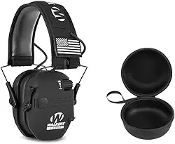 Proteção de Redução de Ruído Adulto, Abafador Protetor de Ouvido Tático, Abafador De Ruído Eletrônico Walkers Razor, Abafador Tiro Esportivo (Preto)