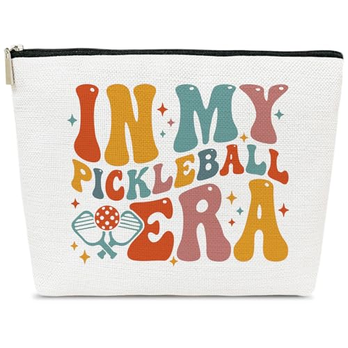 ELSGFHSU Pickleball Gifts for Women, In My Pickleball Era Makeup Bag, Cosmetic Bag for Purse, Birthday Gift for Pickle Ball Lovers Team Players, Sports Mom Must Have