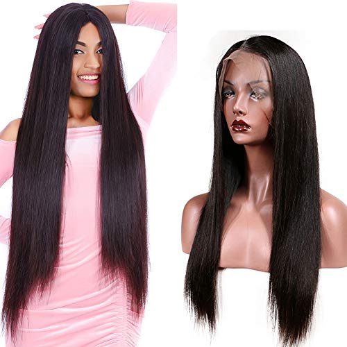 13x4 Lace Front Wig 24 Inch Straight Hair Lace Wigs with Baby Hair Wigs for Women Natural Color