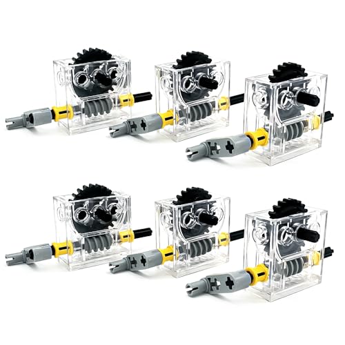 6 Set of Technic Trans-Clear GEARBOX ASSEMBLY Kits Compatible with legoes Technic Trans-Clear Wormbox gear motor REDUCER block Mindstorms robotics ev3 NXT transparent robot power functions 6588