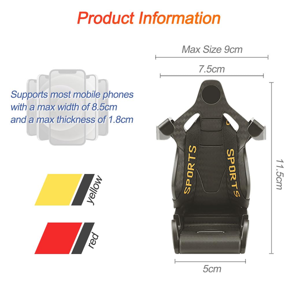 Soporte universal para teléfono móvil para ventilación de coche, estilo asiento de corredor, para teléfonos iPhone y Android, soporte para smartphone, accesorio de automóvil, SUV, RV,