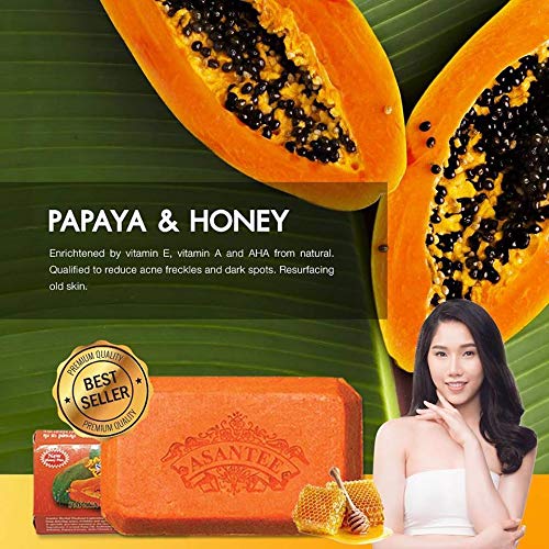 Asantee Papaya Soap, Herbal Skin Whitening Soap